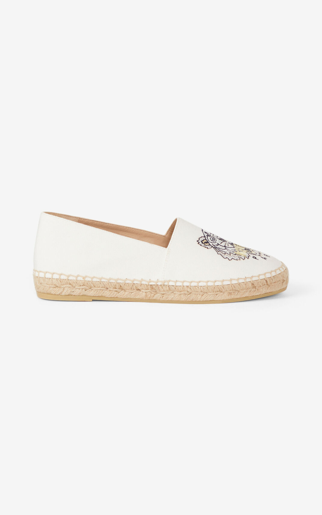 Kenzo Tiger Kanvas Espadril Bayan Beyaz | 5837-FNROS